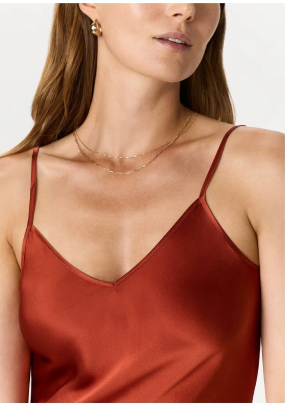 NWT Quince 100% Washable Silk Slip Dress in Paprika Red - Small - Picture 7 of 15